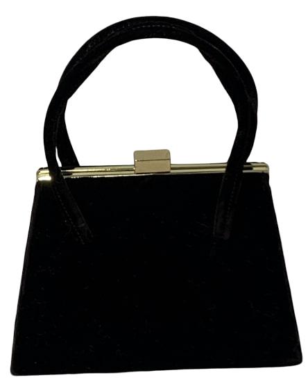 VINTAGE DOLLAR GRAND DK BROWN VELVET EVE PURSE: VINTAGE DOLLAR GRAND DARK BROWN VELVET EVE PURSE - 6" tall x 8" wide x 2" deep - Great vintage condition!