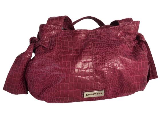 NINE WEST RED LEATHER HANDBAG: NINE WEST RED LEATHER HANDBAG -8" x 12 1/2" -Very good condition
