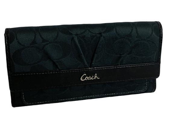 BLACK COACH SIGNATURE WALLET: BLACK COACH SIGNATURE WALLET - 7 1/2" X 4" -Very good condition