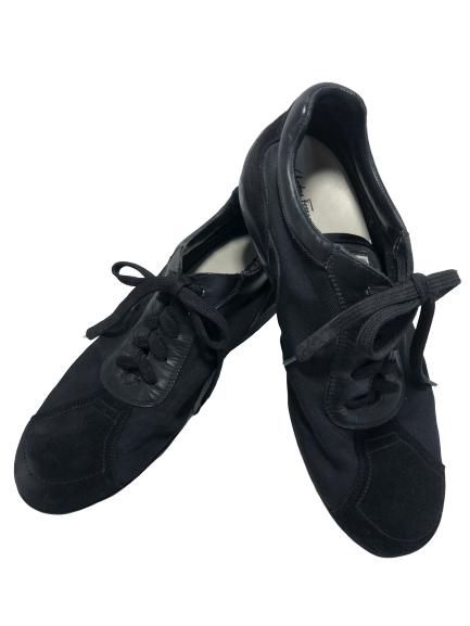 MEN'S FERRAGAMO BLACK TENNIS SHOES SZ 9: MEN'S FERRAGAMO BLACK TENNIS SHOES -SZ 9 -Very good preowned condition