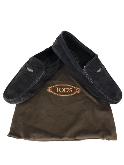 TOD'S NAVY BLUE SUEDE PENNY LOAFERS W/COIN MENS 9: TOD'S NAVY BLUE SUEDE PENNY LOAFERS W/COIN MENS 9 - MENS US SIZE 9 - Good condition as shown in pictures
