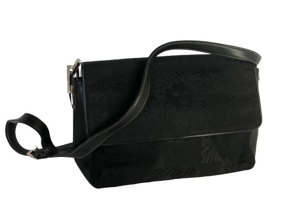 ANNE KLEIN BLACK FABRIC HANDBAG: ANNE KLEIN BLACK FABRIC HANDBAG -7 1/2 11 1/2 -Very good vintage condition