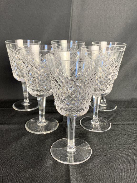 6 WATERFORD CRYSTAL WINE GLASSES 7": 6 WATERFORD CRYSTAL WINE GLASSES - 7" H -Very good condition