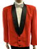 HENRY SEGAL BOLD RED W/ BLACK LAPEL TUX JACKET 44R
