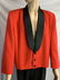 HENRY SEGAL BOLD RED W/ BLACK LAPEL TUX JACKET 44R - 3