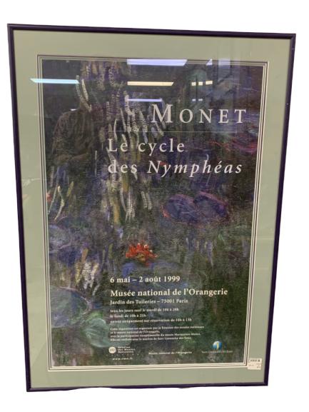 NICELY FRAMED MONET POSTER: NICELY FRAMED MONET POSTER -Very good condition