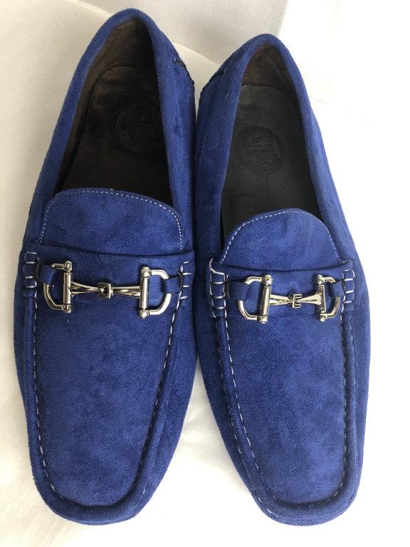 MEN'S BLUE SUEDE DRIVING LOAFERS SZ 10: MEN'S BLUE SUEDE LOAFERS -SIZE 10 -VERY GOOD CONDITION