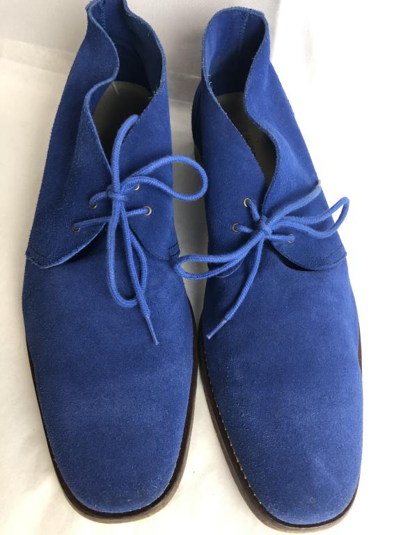 MEN'S J.LINDEBERG BLUE SUEDE TIE SHOES SZ 10: MEN'S J.LINDEBERG BLUE SUEDE TIE SHOES SZ 10
