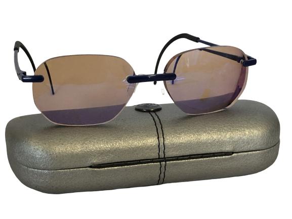MENS EYEPHORICS BLUE FRAMELESS FRAMES: MENS EYEPHORICS BLUE FRAMELESS FRAMES - made in Switzerland - very good condition