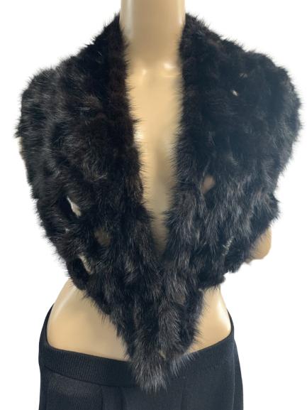 VINTAGE BLACK MINK LACE COLLAR: VINTAGE BLACK MINK LACE COLLAR