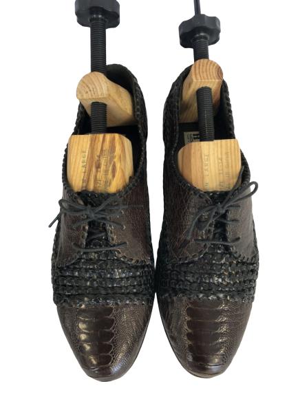 MENS MORESCHI ITALIAN LACE-UPS SIZE 11: MENS MORESCHI ITALIAN LACE-UPS SIZE 11 - brown and black - very good condition