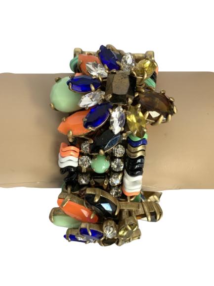 J CREW COLORFUL RHINESTONE BRACELET: J CREW COLORFUL RHINESTONE BRACELET - very good condition