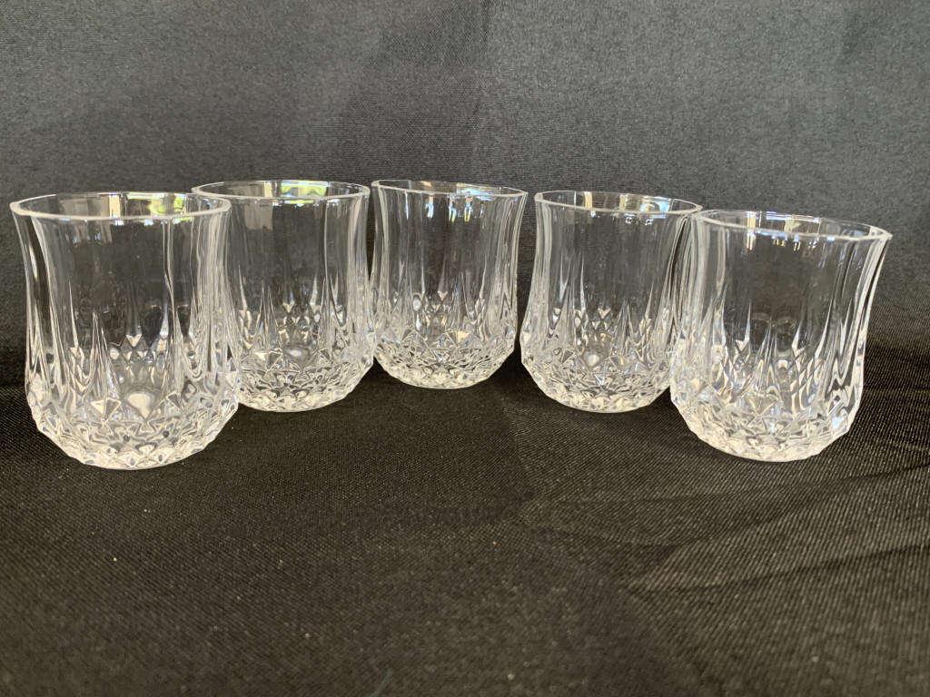 LOT OF 4 WATERFORD CRYSTAL SHOT GLASSES: LOT OF 4 WATERFORD CRYSTAL SHOT GLASSES - 2.25" H X 1.75" D - very good condition