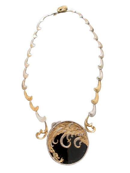 ERTE APHRODITE 14K GOLD AND STERLING NECKLACE: ERTE APHRODITE 14K GOLD AND STERLING NECKLACE -14K GOLD AND STERLING -10/296
