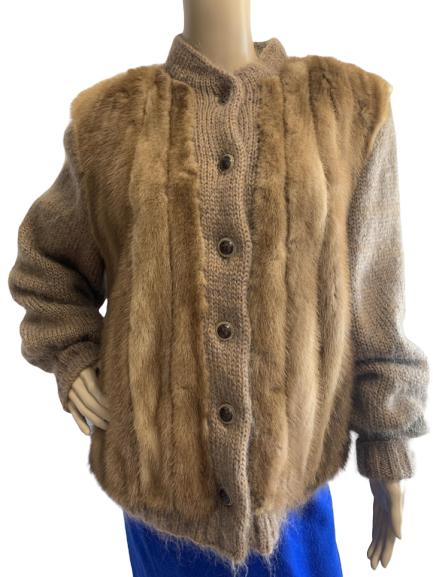 VTG JONES FURS MINK & KNIT SWEATER JACKET SIZE L: VINTAGE JONES FURS MINK & KNIT SWEATER JACKET - size L - very good vintage condition