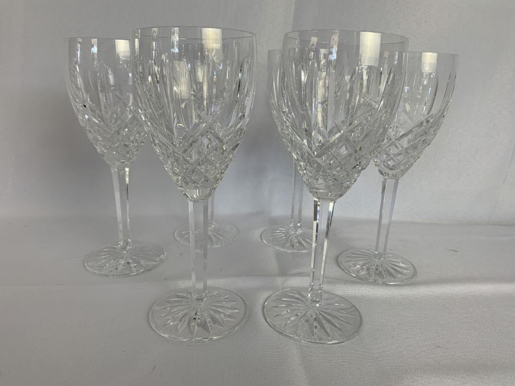LOT OF 6 WATERFORD CRYSTAL WINE GLASSES 7.75": LOT OF 6 WATERFORD CRYSTAL WINE GLASSES 7.75"