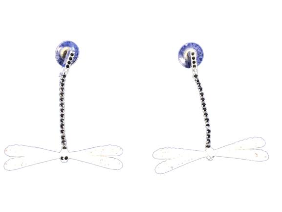 VTG SWAROVSKI CRYSTAL FIREFLY EARRINGS PIERCED: VTG SWAROVSKI CRYSTAL FIREFLY EARRINGS PIERCED