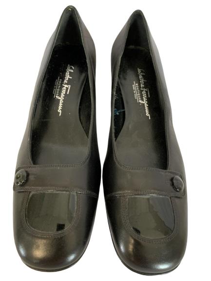 FERRAGAMO BOUTIQUE BLACK PUMPS SIZE 9.5B: FERRAGAMO BOUTIQUE BLACK PUMPS SIZE 9.5B - good condition