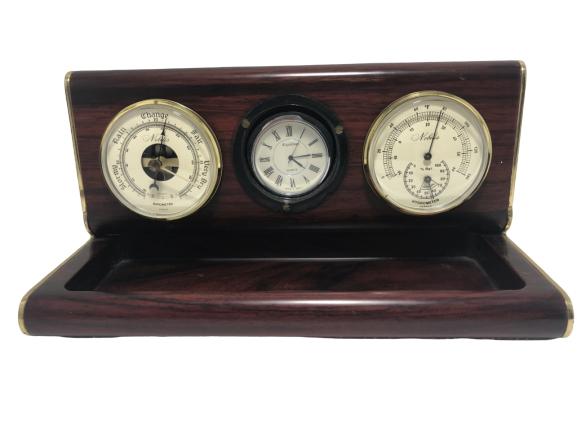 VINTAGE BAROMETER AND CLOCK SET: VINTAGE BAROMETER AND CLOCK SET