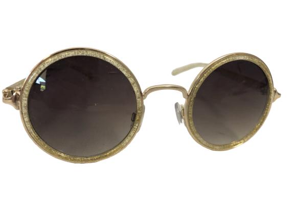 RETRO GOLD SPARKLY SUNGLASSES: RETRO GOLD SPARKLY SUNGLASSES
