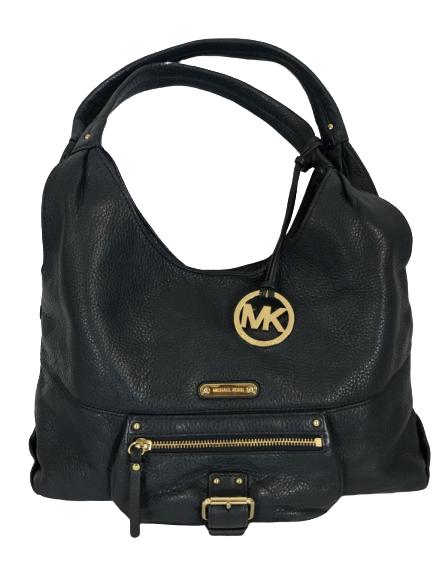 MICHAEL KORS NAVY BLUE PURSE WITH FRONT POCKET: MICHAEL KORS NAVY BLUE PURSE WITH FRONT POCKET -VERY GOOD CONDITION -13" X 13" 9" DROP