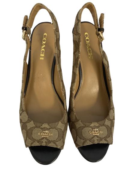 NEW COACH SIGNATURE CORK WEDGE SANDALS SZ 9 1/2: NEW COACH SIGNATURE CORK WEDGE SANDALS SZ 9 1/2 -New condition - 1/2" H