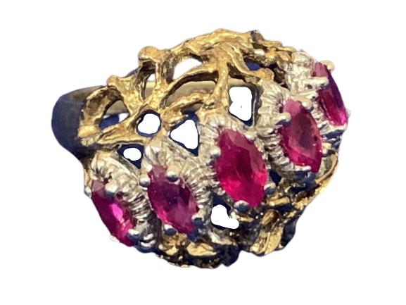 STUNNING 14K BURMESE RUBY RING SZ 7.5: STUNNING 14K BURMESE RUBY RING -SZ 7.5 -6.9 G