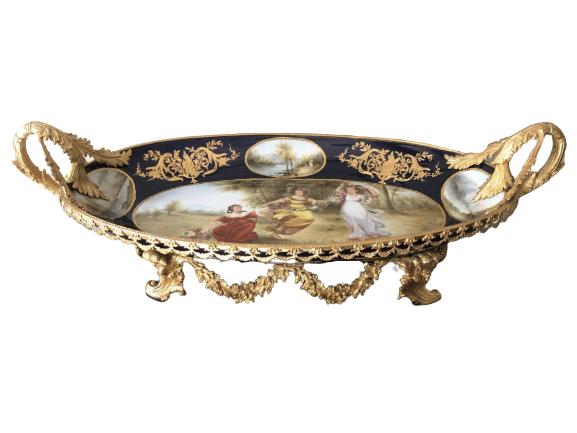 SERVES STYLE FRENCH GILT BRONZE TRAY 28" (1 of 8)