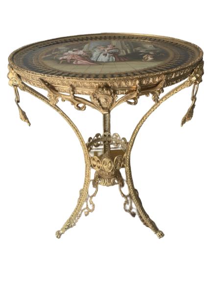 SERVES STYLE GILT ACCENT SIDE TABLE 29" X 20.5" (1 of 9)