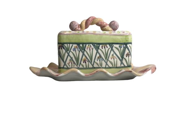 VTG MACKENZIE CHILDS PICCADILLY BUTTER BOX 10" (1 of 6)