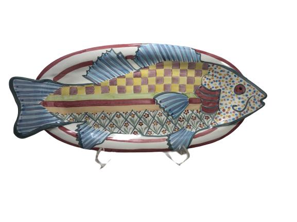 MACKENZIE CHILDS FISH PLATTER / WALL HANGING 11" X 24" (1 of 6)
