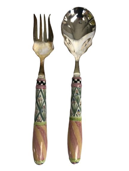 VTG MACKENZIE CHILDS SERVING FORK AND SPOON 12" (1 of 6)