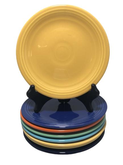 (7) COLORFUL FIESTAWARE COASTER PLATES 7": SET OF 7 COLORFUL FIESTAWARE COASTER PLATES -7" GOOD VINTAGE CONDITION, NO CHIPS OR CRACKS