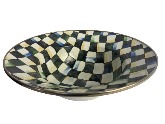 MACKENZIE CHILDS BOWL CHECKERED 12" (1 of 7)
