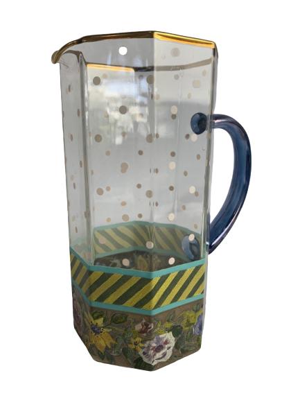 MACKENZIE CHILD GLASS PITCHER 10" (1 of 5)
