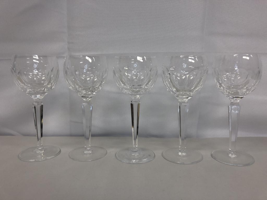 5 WATERFORD CRYSTAL WINE GLASSES KATHLEEN PATTERN: 5 WATERFORD CRYSTAL WINE GLASSES KATHLEEN PATTERN -APPROX 6 OZ.-7.5"-VERY GOOD CONDITION, NO CHIPS OR CRACKS