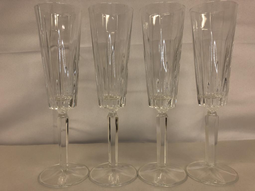 (4) WATERFORD CRYSTAL LONG STEM CHAMPAGNE FLUTES (1 of 3)