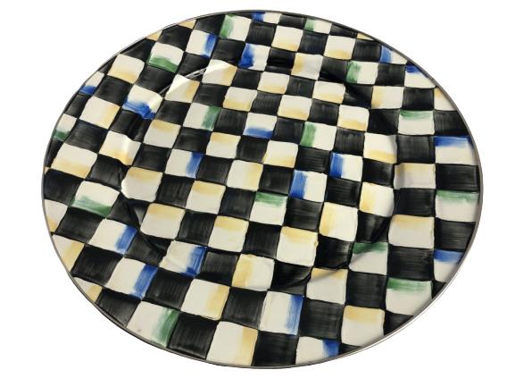 MACKENZIE CHILDS SERVING PLATTER CHECKERED 16" (1 of 5)