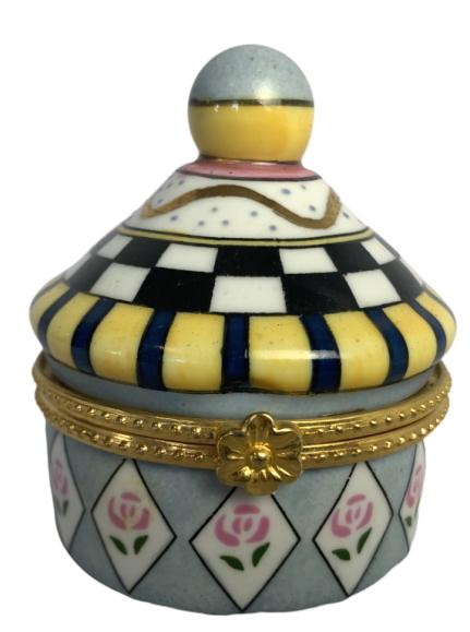 MACKENZIE CHILDS STYLE TRINKET BOX 2.75" (1 of 4)
