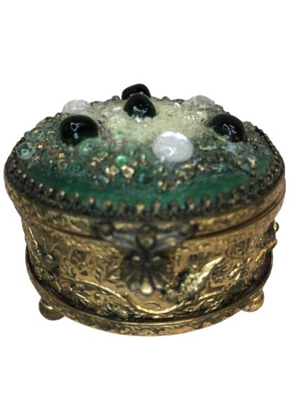 EMAUX D'ART LIMOGES FRENCH JEWELED TRINKET BOX (1 of 6)