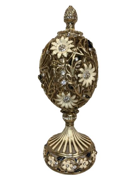 FABERGE INSPIRED EGG TRINKET BOX WITH FLOWERS (1 of 7)