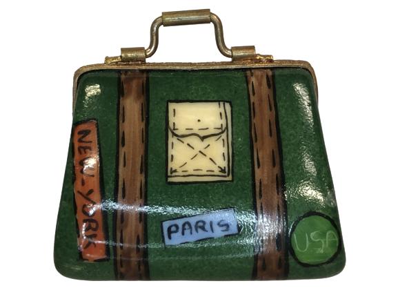 RARE LIMOGES FRANCE SUITCASE TRINKET BOX (1 of 4)