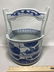 VTG. BLUE/WHITE CHINESE CERAMIC BUCKET 12" X 7" - 4