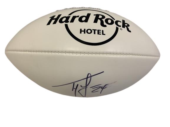 SIGNED HARDROCK HOTEL WILSON FOOTBALL #24: SIGNED HARDROCK HOTEL WILSON FOOTBALL #24