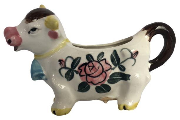 VINTAGE CERAMIC COW CREAM PITCHER 5" x 8" (1 of 7)
