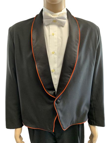 NEIL ALLYN BLACK W/ ORANGE PIPING TUX JACKET 44R M (1 of 5)
