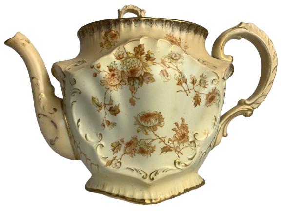 VINTAGE ELEGANT CERAMIC FLORAL TEAPOT 6.5" (1 of 8)