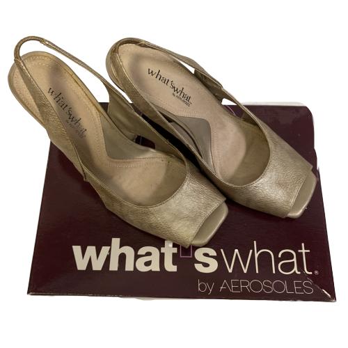 LADIES WHAT'S WHAT BY AEROSOLES HEELS SIZE 5.5: LADIES WHAT'S WHAT BY AEROSOLES HEELS SLING BACK- size 5.5- very good condition