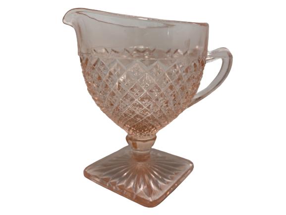 VINTAGE FENTON PINK CARNIVAL GLASS CREAMER: VINTAGE FENTON PINK CARNIVAL GLASS CREAMER