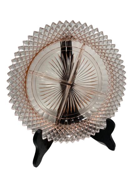 VINTAGE FENTON CARNIVAL GLASS 4 PART SERVING PLATE (1 of 3)